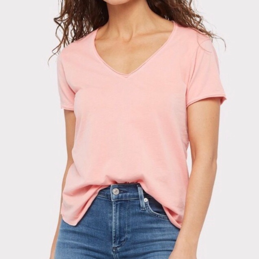 Anthropologie Cloth & Stone Washed Pink V-Neck Tee NWOT